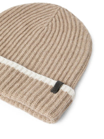 Brunello Cucinelli - Brunello Cucinelli English rib cashmere knit skullcap with monili - Scarves Hats &amp; Gloves