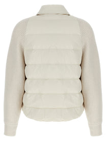 BRUNELLO CUCINELLI - BRUNELLO CUCINELLI - Two-material ’Shiny Flap Detail’ down jacket - Women’s Outerwear