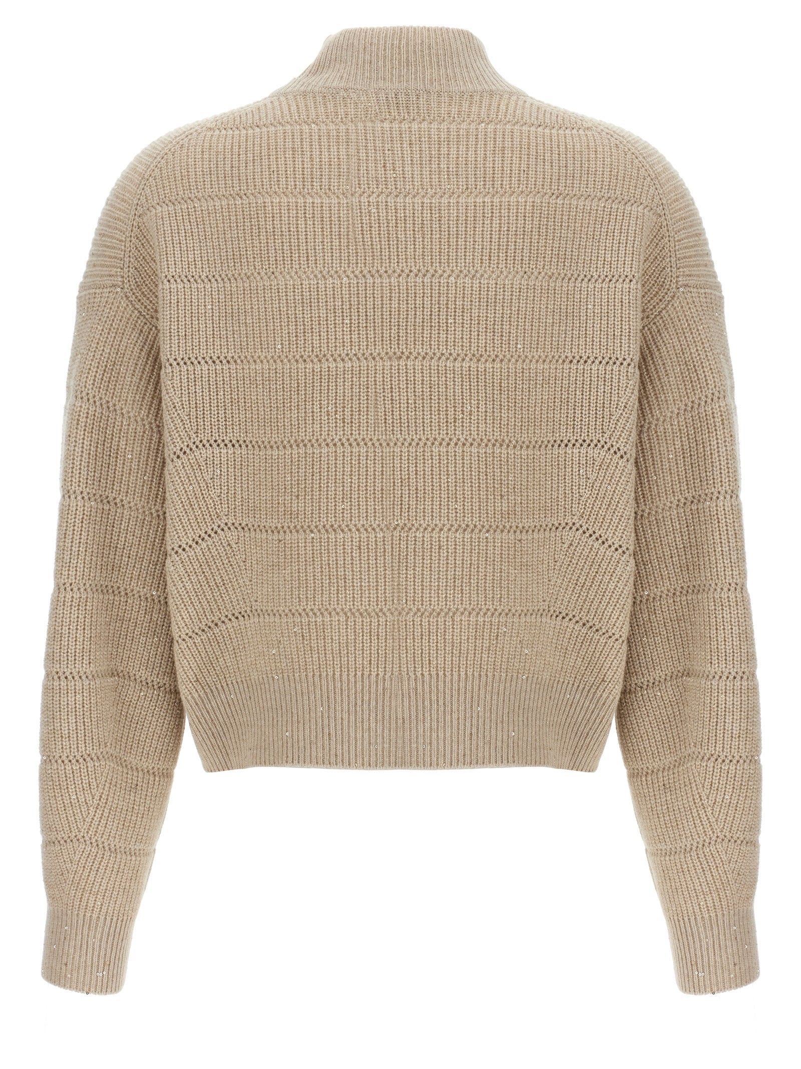 BRUNELLO CUCINELLI - BRUNELLO CUCINELLI - ’Rustic Dazzling Net’ cropped sweater - Women’s Knitwear