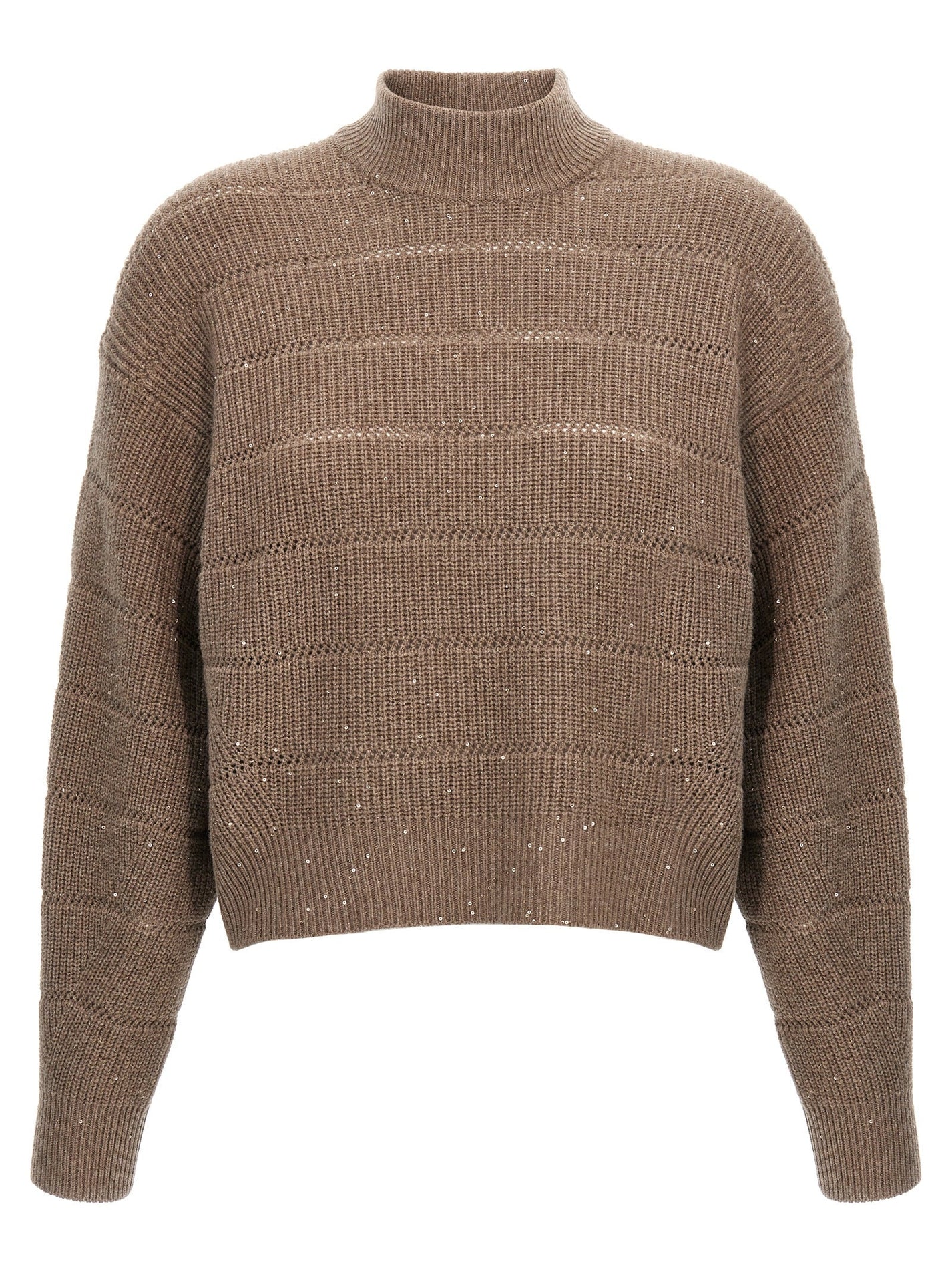 BRUNELLO CUCINELLI - BRUNELLO CUCINELLI - ’Rustic Dazzling Net’ cropped sweater - Women’s Knitwear