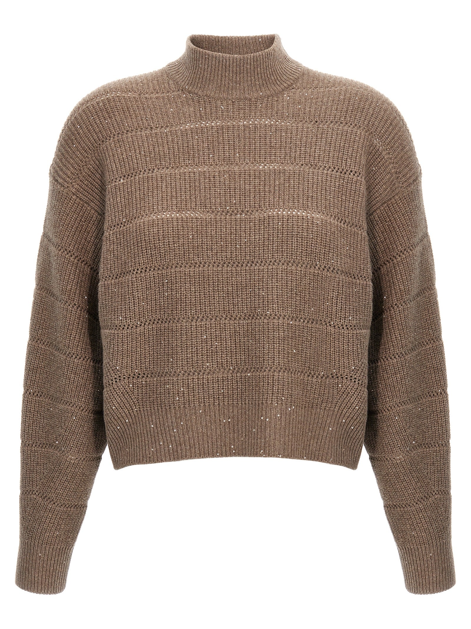BRUNELLO CUCINELLI - BRUNELLO CUCINELLI - ’Rustic Dazzling Net’ cropped sweater - Women’s Knitwear