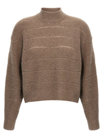 BRUNELLO CUCINELLI - BRUNELLO CUCINELLI - ’Rustic Dazzling Net’ cropped sweater - Women’s Knitwear