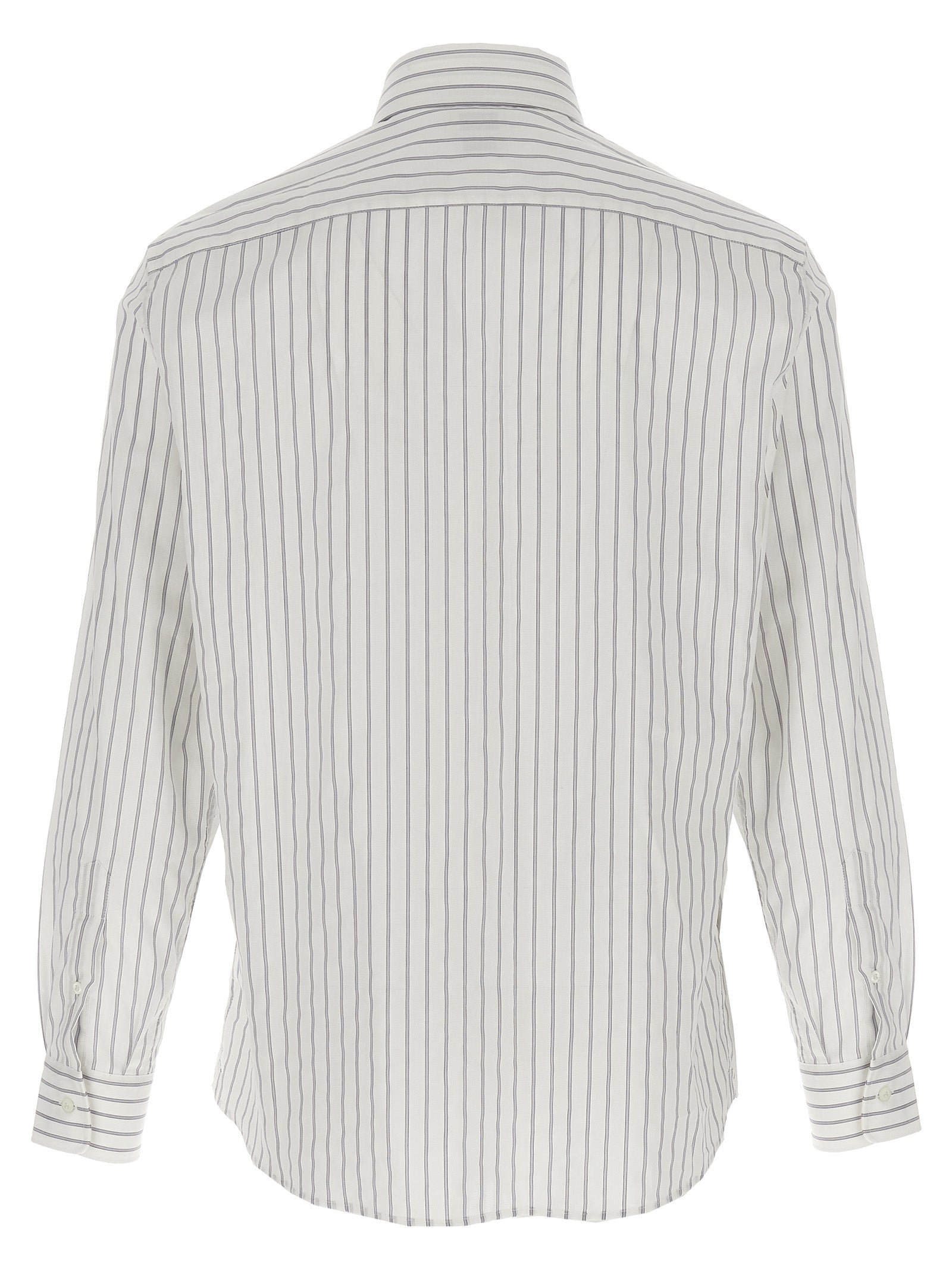 BRUNELLO CUCINELLI - BRUNELLO CUCINELLI - Striped canvas shirt - Men’s Tops