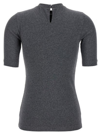 BRUNELLO CUCINELLI - BRUNELLO CUCINELLI - Monile ribbed T-shirt - Women’s Tops