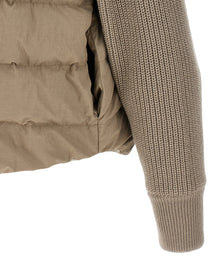 BRUNELLO CUCINELLI - BRUNELLO CUCINELLI - Two-material ’Shiny Flap Detail’ down jacket - Women’s Outerwear