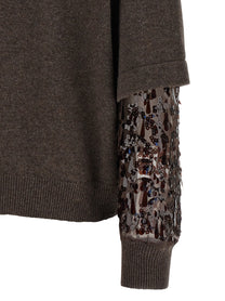BRUNELLO CUCINELLI - BRUNELLO CUCINELLI - Sequin sleeve sweater - Women’s Knitwear