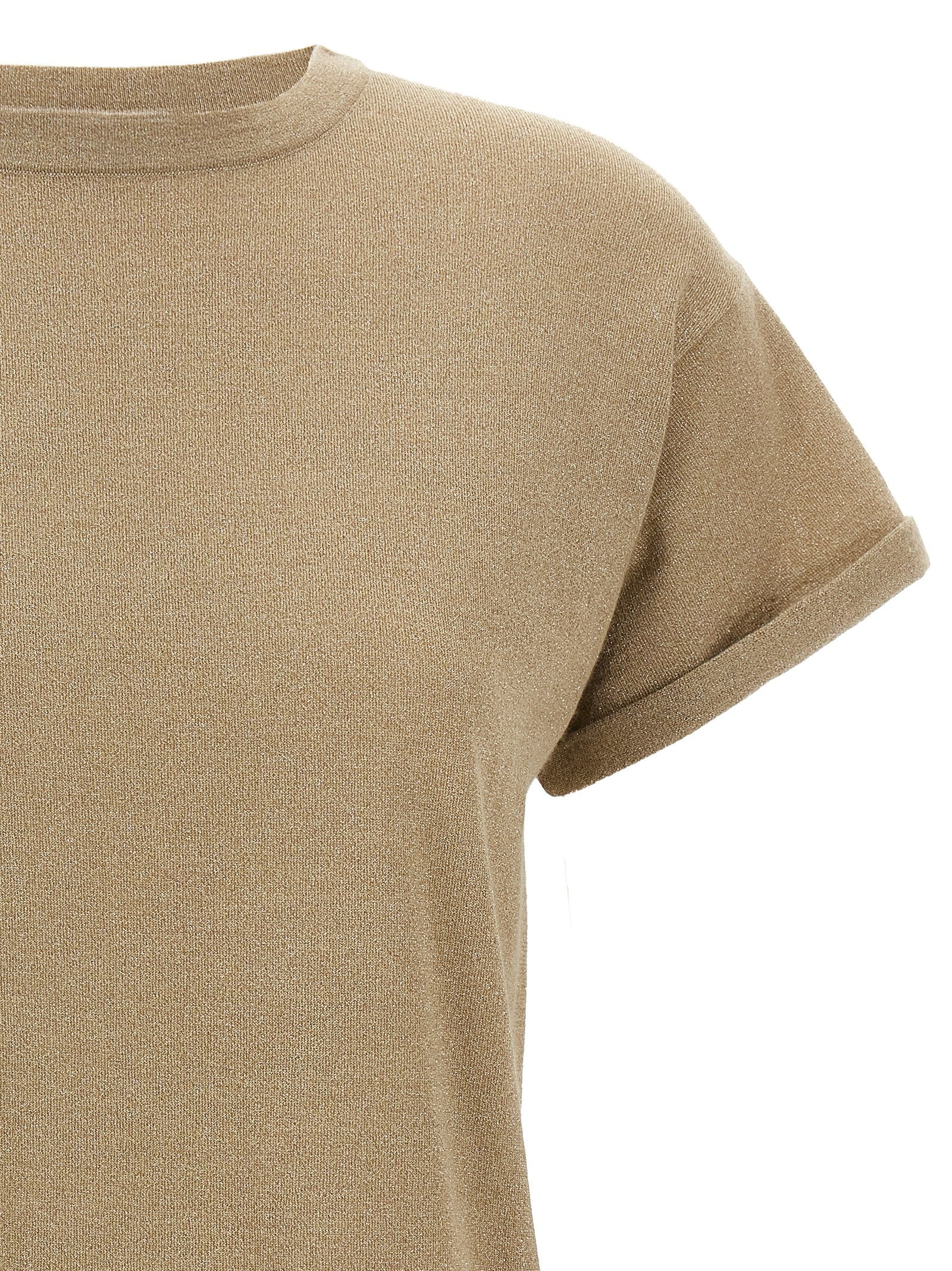 BRUNELLO CUCINELLI - BRUNELLO CUCINELLI - Lamé cashmere t-shirt - Women’s Top