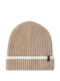 Brunello Cucinelli - Brunello Cucinelli English rib cashmere knit skullcap with monili - Scarves Hats &amp; Gloves