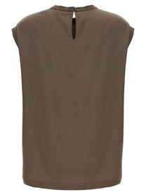 BRUNELLO CUCINELLI - BRUNELLO CUCINELLI - Monile satin T-shirt - Women’s Tops