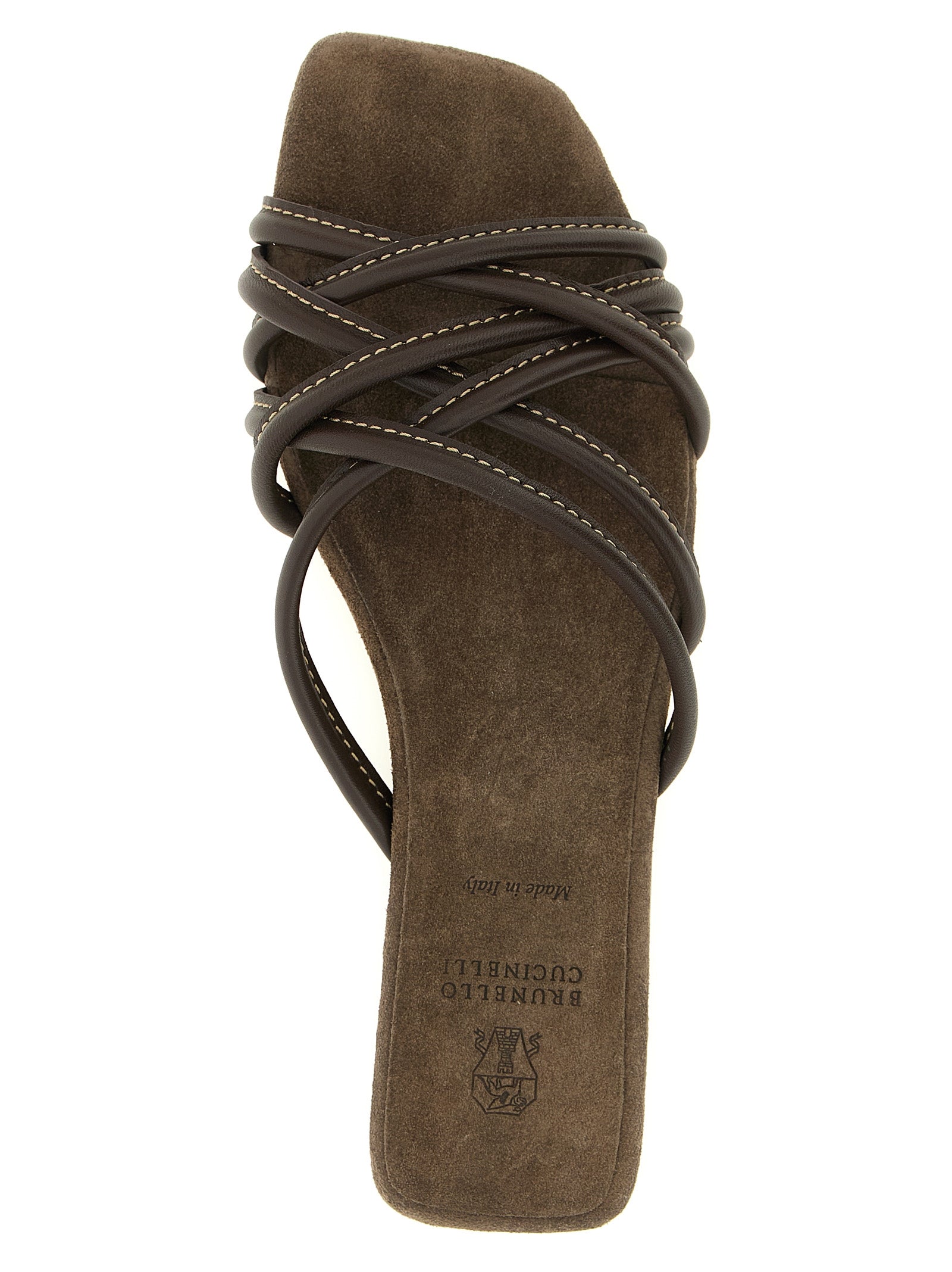 BRUNELLO CUCINELLI - BRUNELLO CUCINELLI - Leather slides - Women’s Shoes