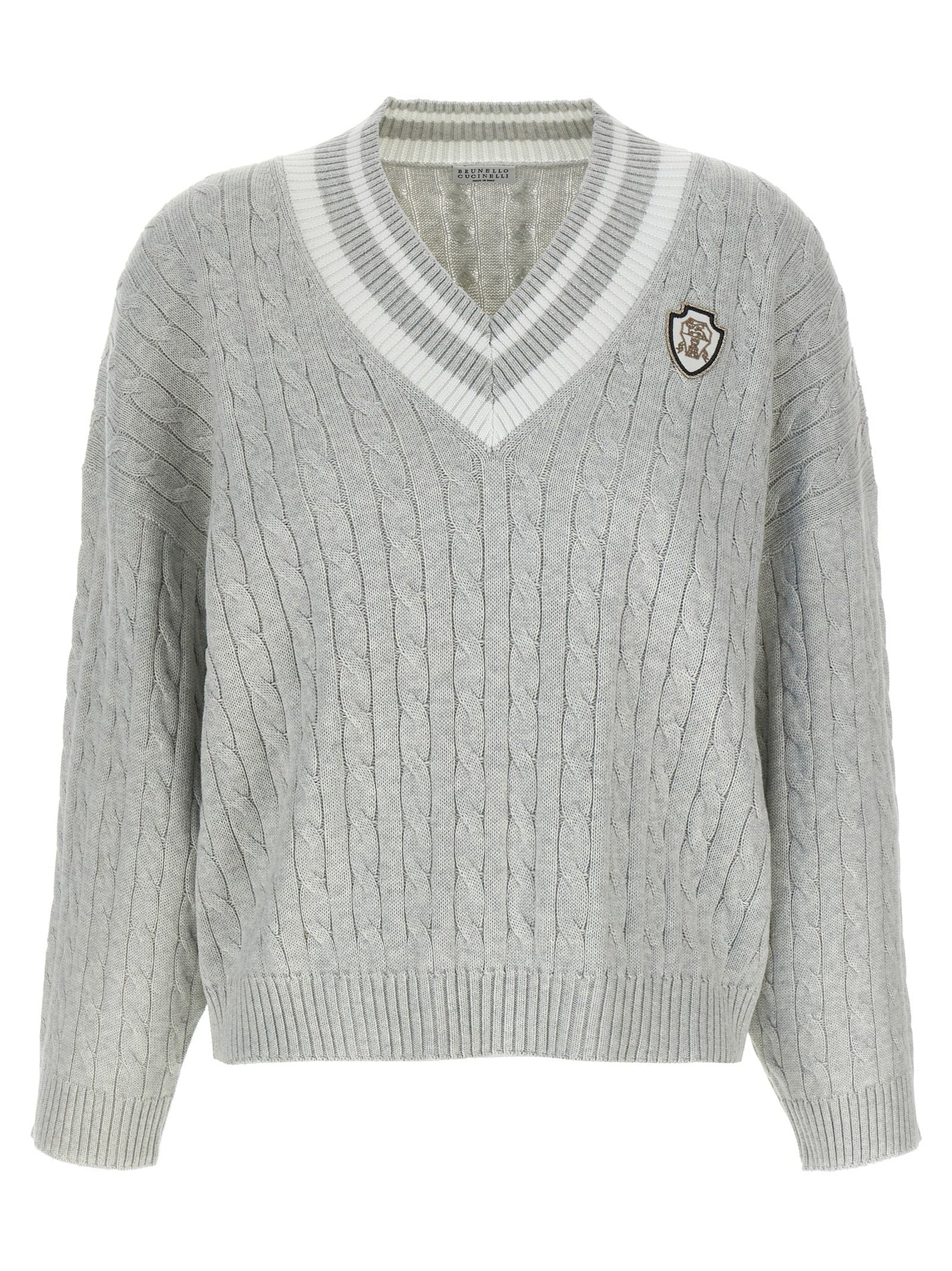 BRUNELLO CUCINELLI - BRUNELLO CUCINELLI - Cotton cable knit sweater - Women’s Knitwear