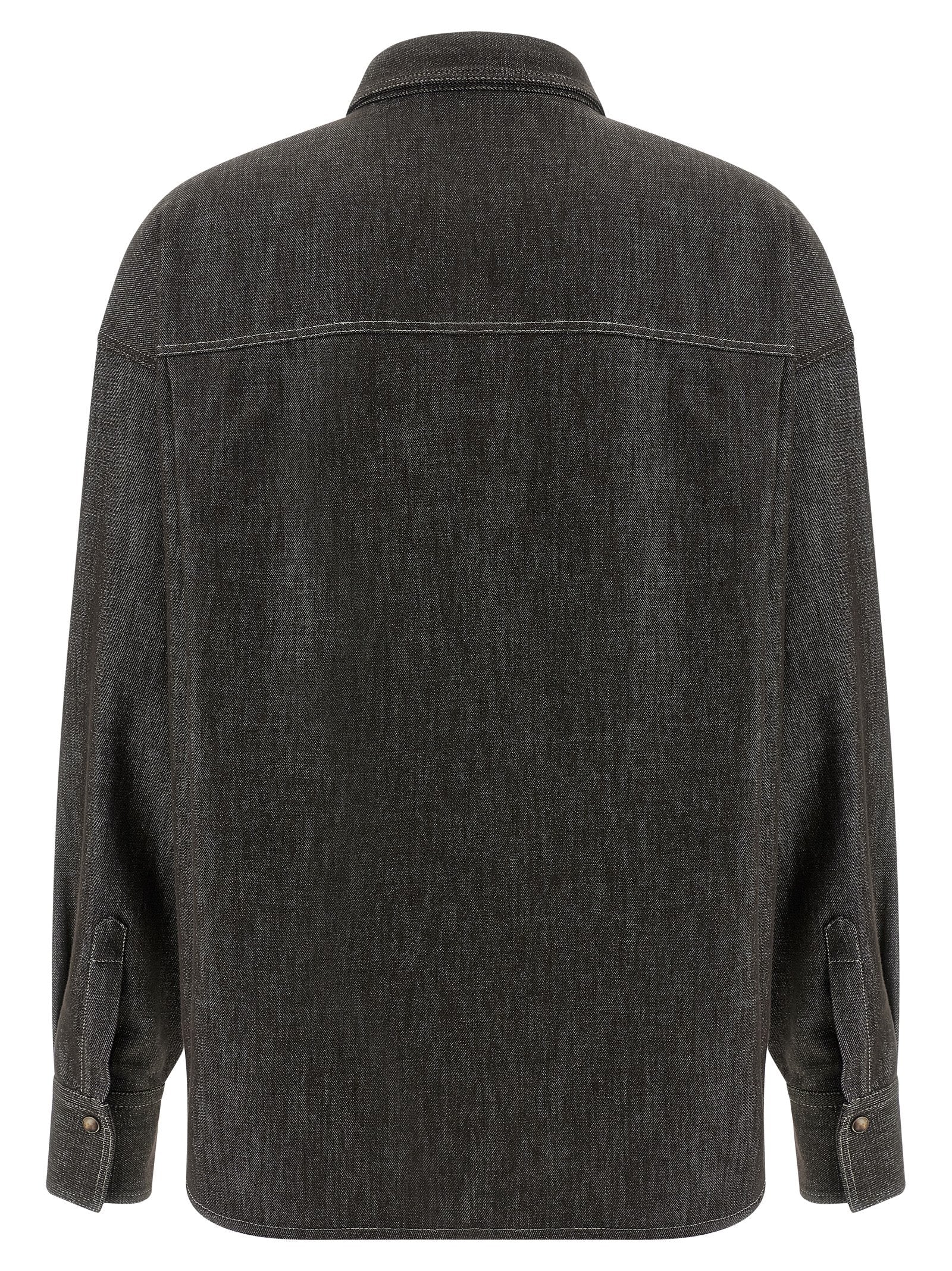BRUNELLO CUCINELLI - BRUNELLO CUCINELLI - Lamé denim shirt - Women’s Tops
