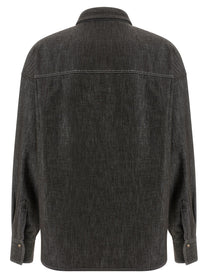 BRUNELLO CUCINELLI - BRUNELLO CUCINELLI - Lamé denim shirt - Women’s Tops
