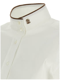 BRUNELLO CUCINELLI - BRUNELLO CUCINELLI - ’Shiny Collar Detail’ shirt - Women’s Tops