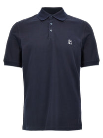BRUNELLO CUCINELLI - BRUNELLO CUCINELLI - Logo piqué polo shirt - Men’s Tops