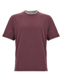 BRUNELLO CUCINELLI - BRUNELLO CUCINELLI - Double layer t-shirt - Men’s Tops