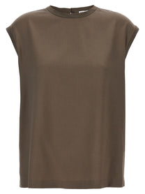 BRUNELLO CUCINELLI - BRUNELLO CUCINELLI - Monile satin T-shirt - Women’s Tops