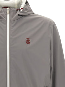 BRUNELLO CUCINELLI - BRUNELLO CUCINELLI - Logo embroidery windbreaker - Men’s Outerwear