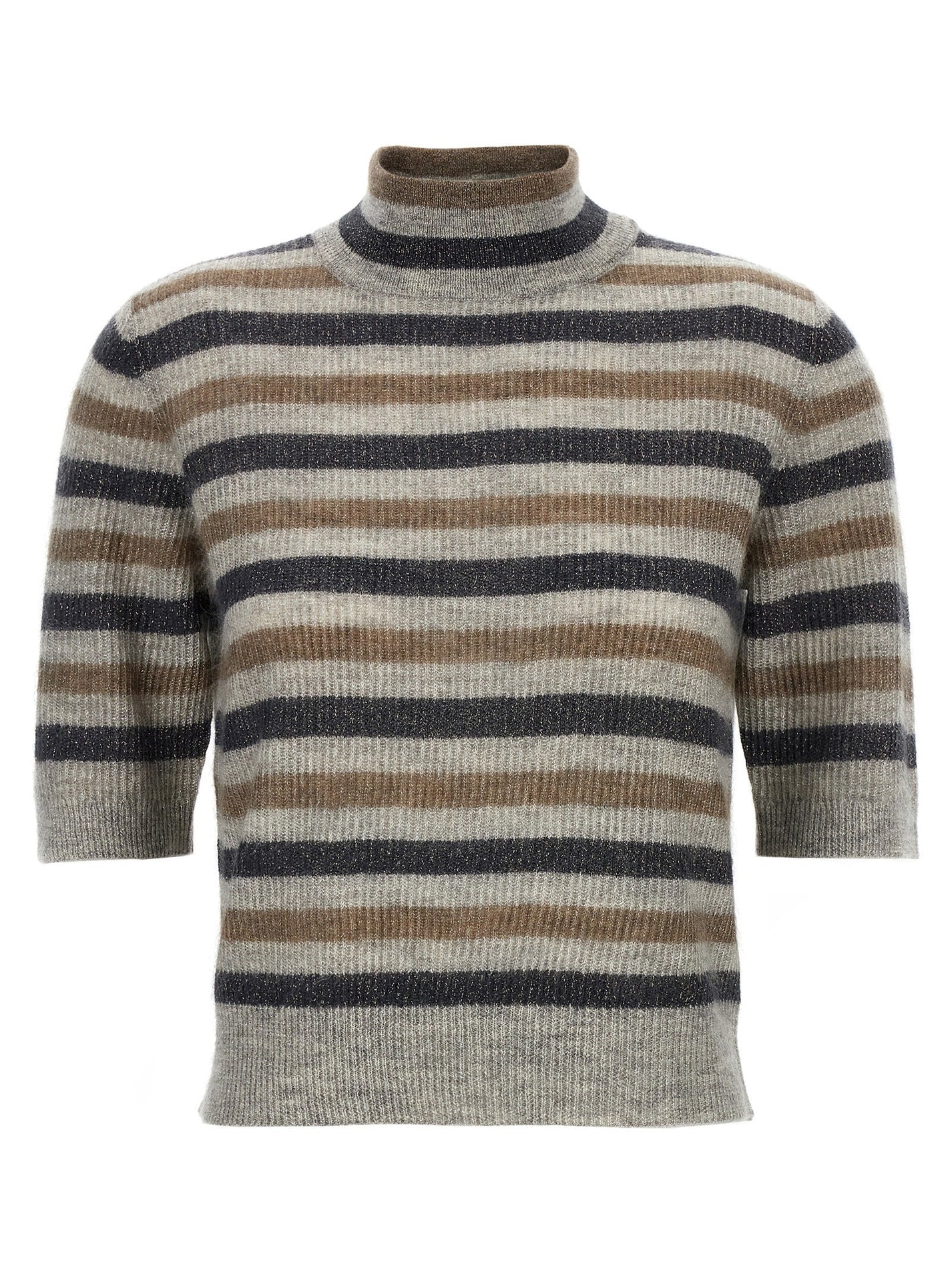 BRUNELLO CUCINELLI - BRUNELLO CUCINELLI - Lurex wool cropped sweater - Women’s Knitwear