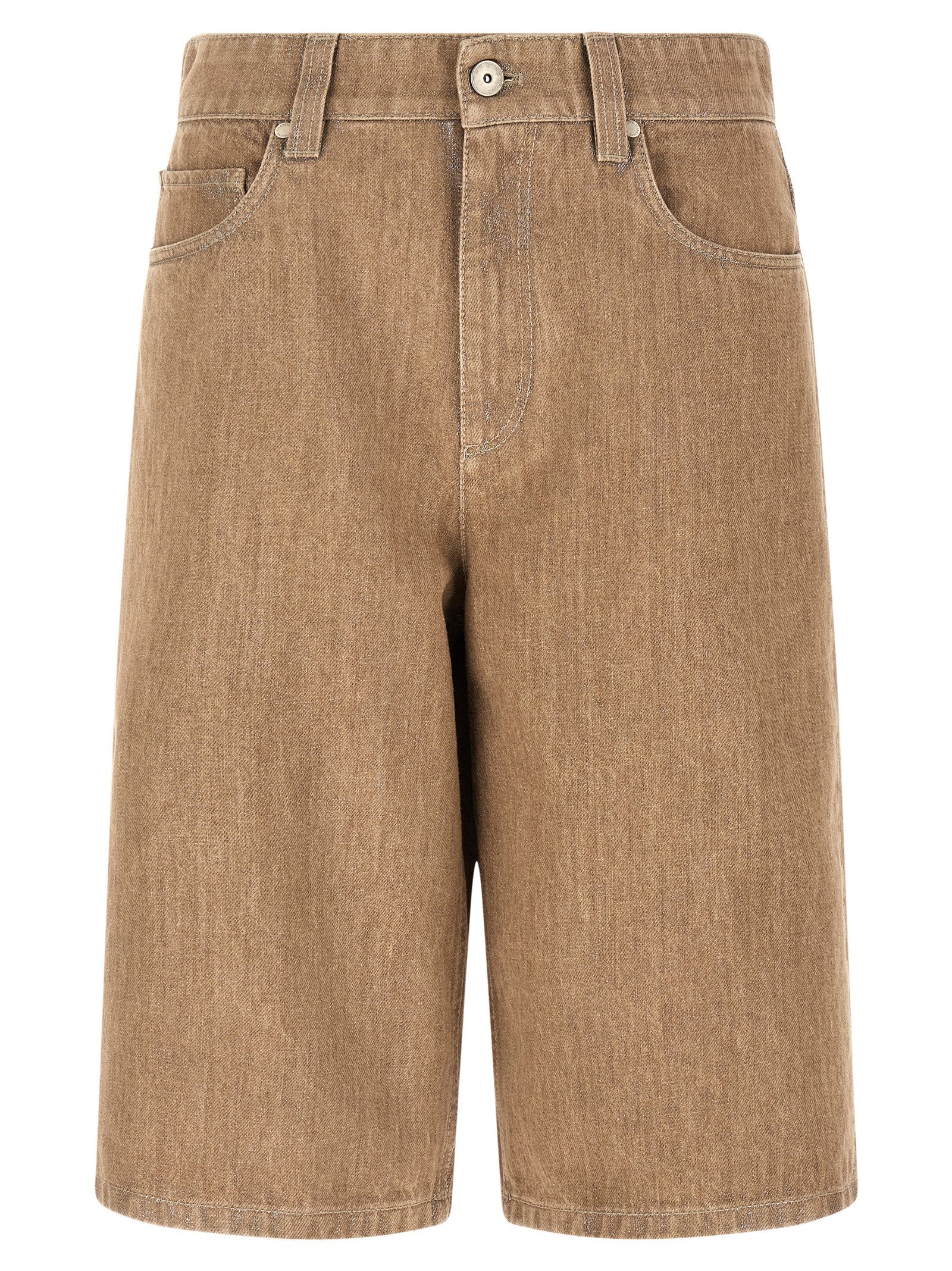 BRUNELLO CUCINELLI - BRUNELLO CUCINELLI - Lamé denim bermuda shorts - Women’s Clothing