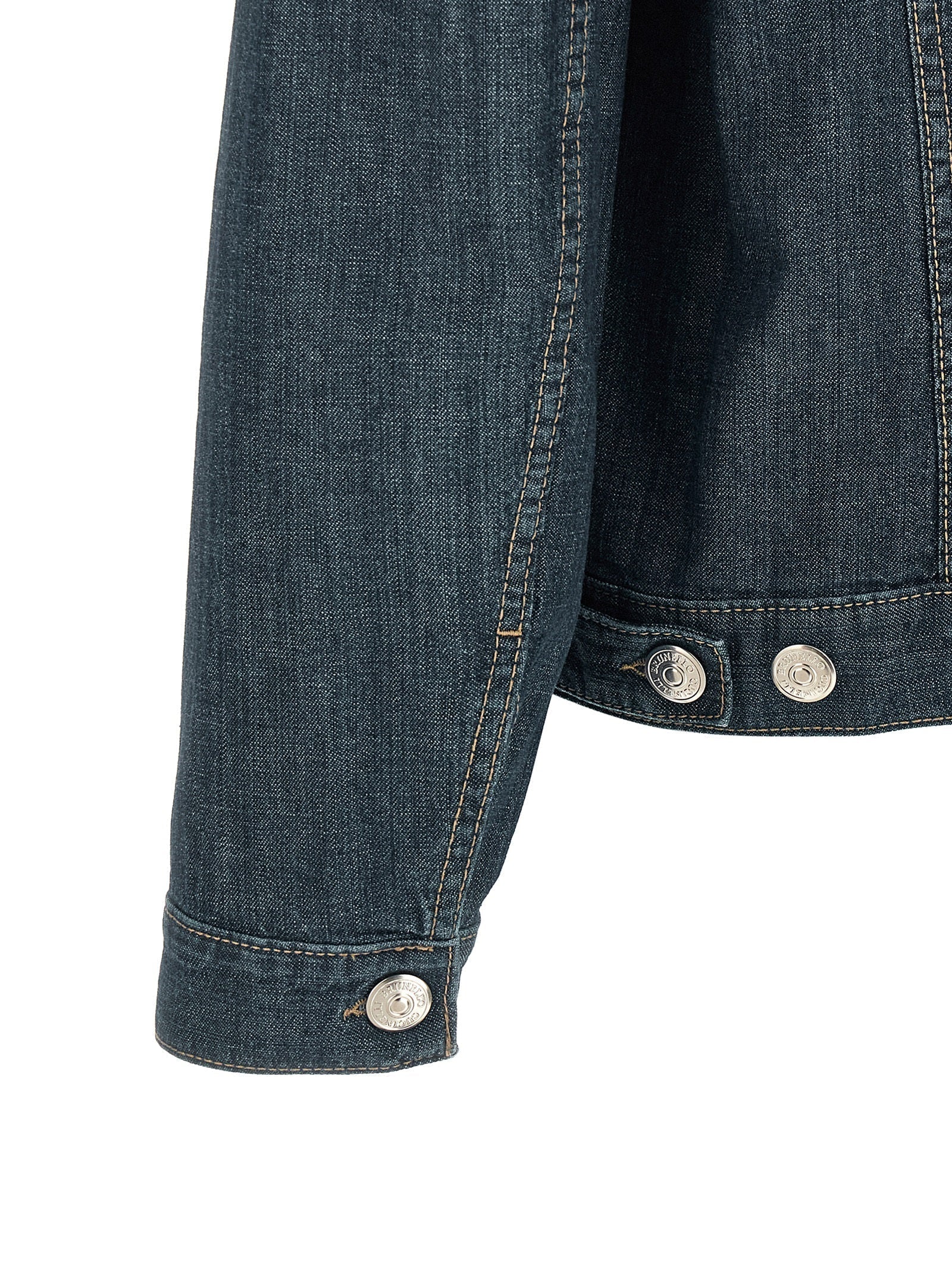 BRUNELLO CUCINELLI - BRUNELLO CUCINELLI - Leather collar denim jacket - Men’s Outerwear