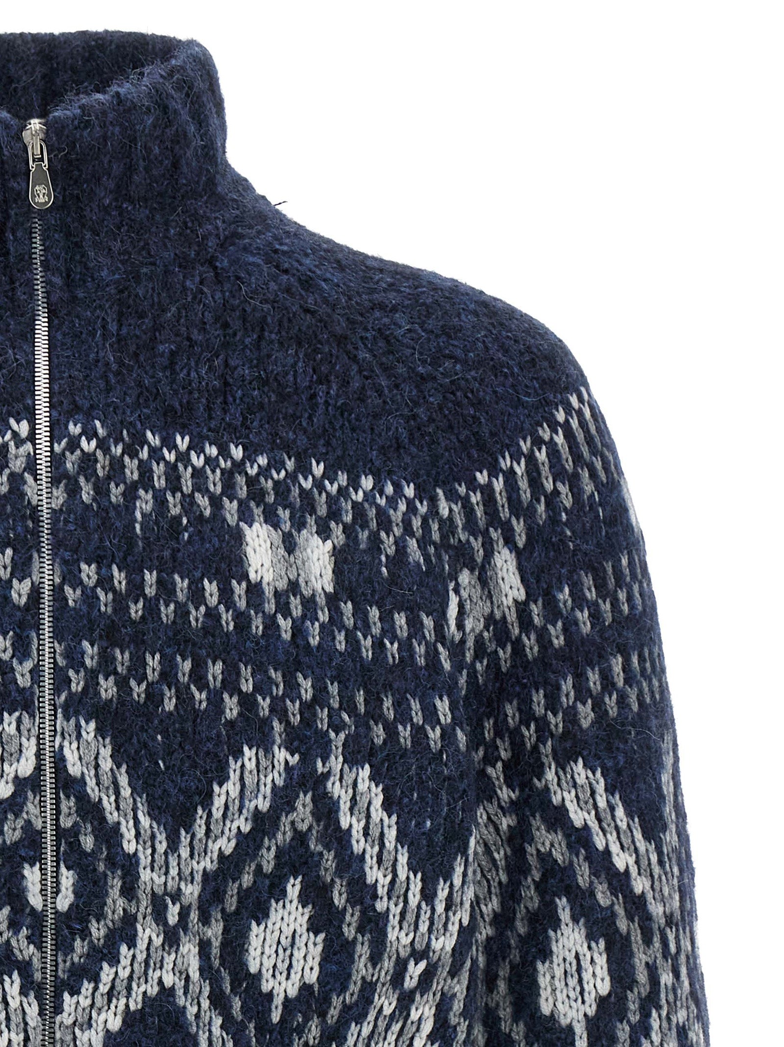 BRUNELLO CUCINELLI - BRUNELLO CUCINELLI - ’Geometric Jacquard’ cardigan - Men’s Knitwear
