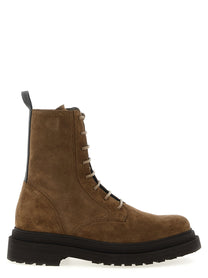 BRUNELLO CUCINELLI - BRUNELLO CUCINELLI - Suede combat boots Monile - Women’s Shoes