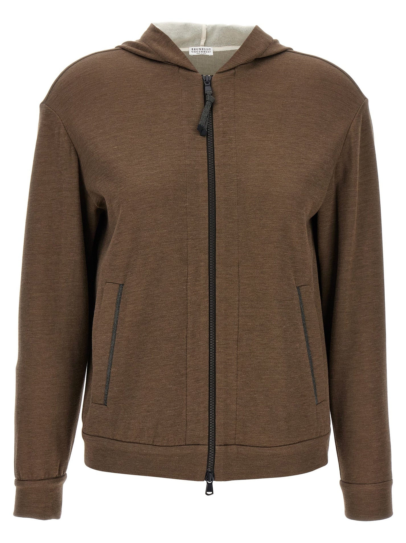 BRUNELLO CUCINELLI - BRUNELLO CUCINELLI - ’Precious Zipper Pull’ hoodie - Women’s Sweatshirts