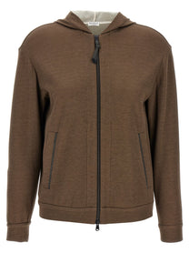 BRUNELLO CUCINELLI - BRUNELLO CUCINELLI - ’Precious Zipper Pull’ hoodie - Women’s Sweatshirts