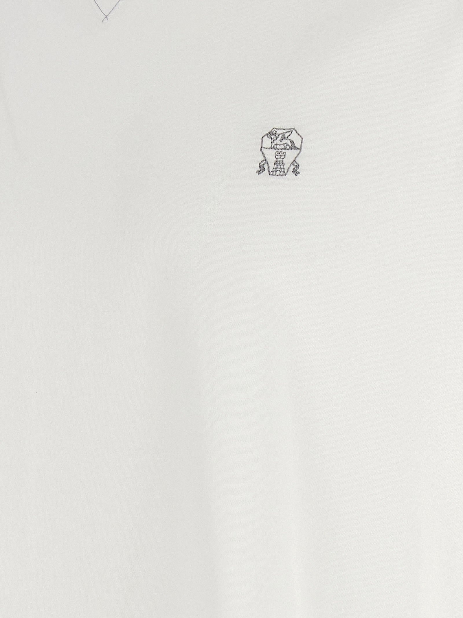 BRUNELLO CUCINELLI - BRUNELLO CUCINELLI - Logo embroidery t-shirt - Men’s Tops