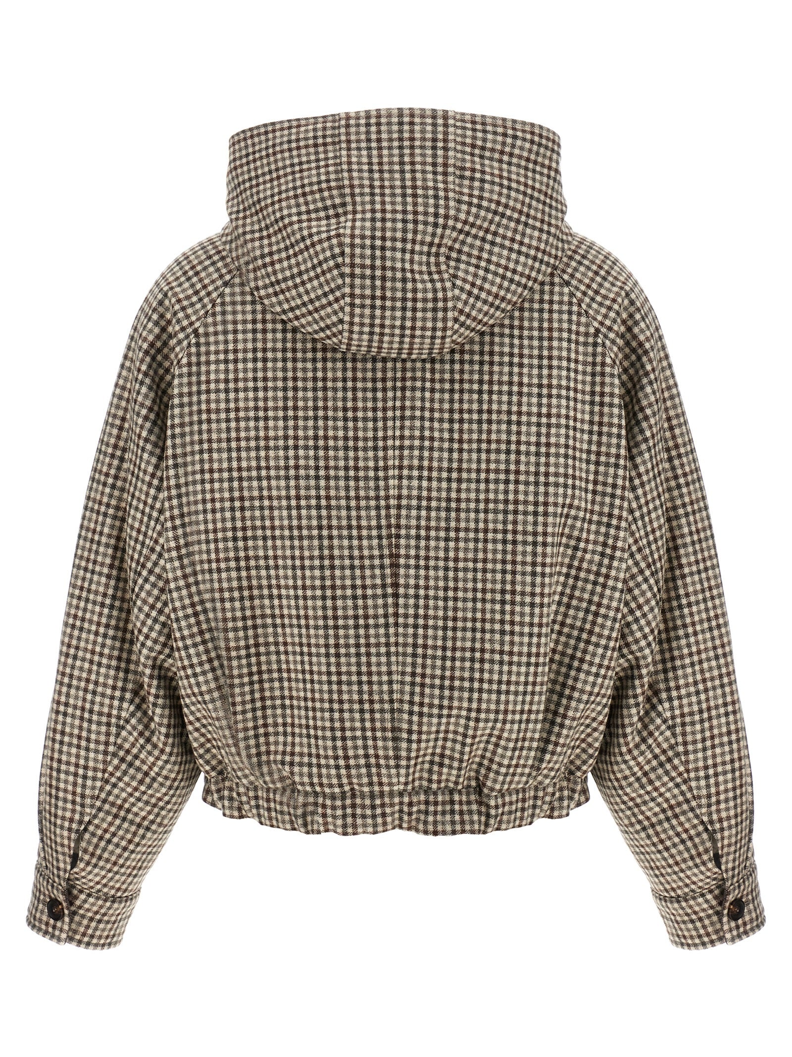 BRUNELLO CUCINELLI - BRUNELLO CUCINELLI - ’Shiny Zipper Pull’ check jacket - Women’s Outerwear