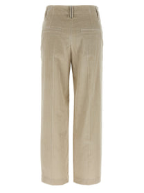 BRUNELLO CUCINELLI - BRUNELLO CUCINELLI - Monile velvet pants - Women’s Pants