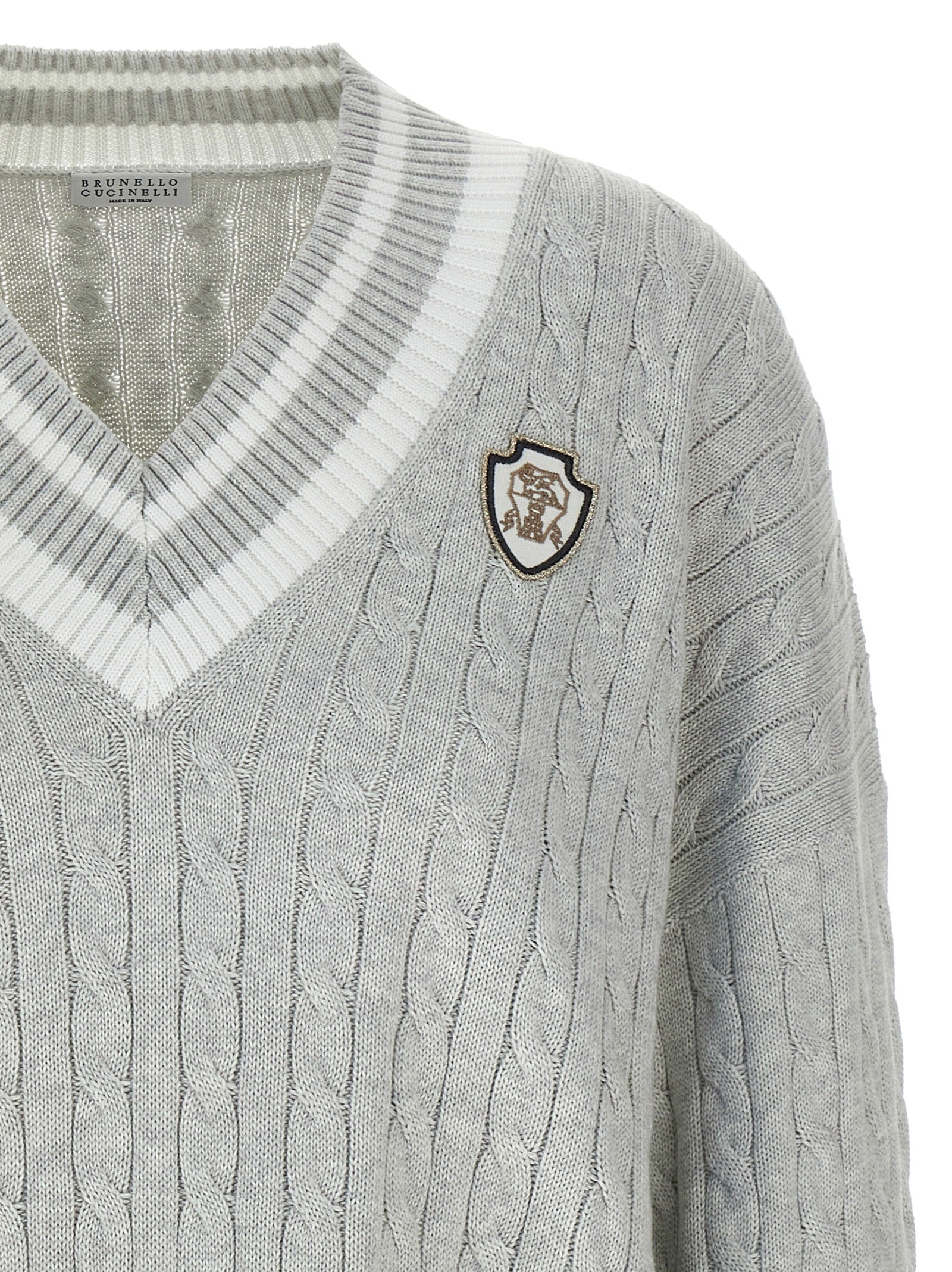 BRUNELLO CUCINELLI - BRUNELLO CUCINELLI - Cotton cable knit sweater - Women’s Knitwear