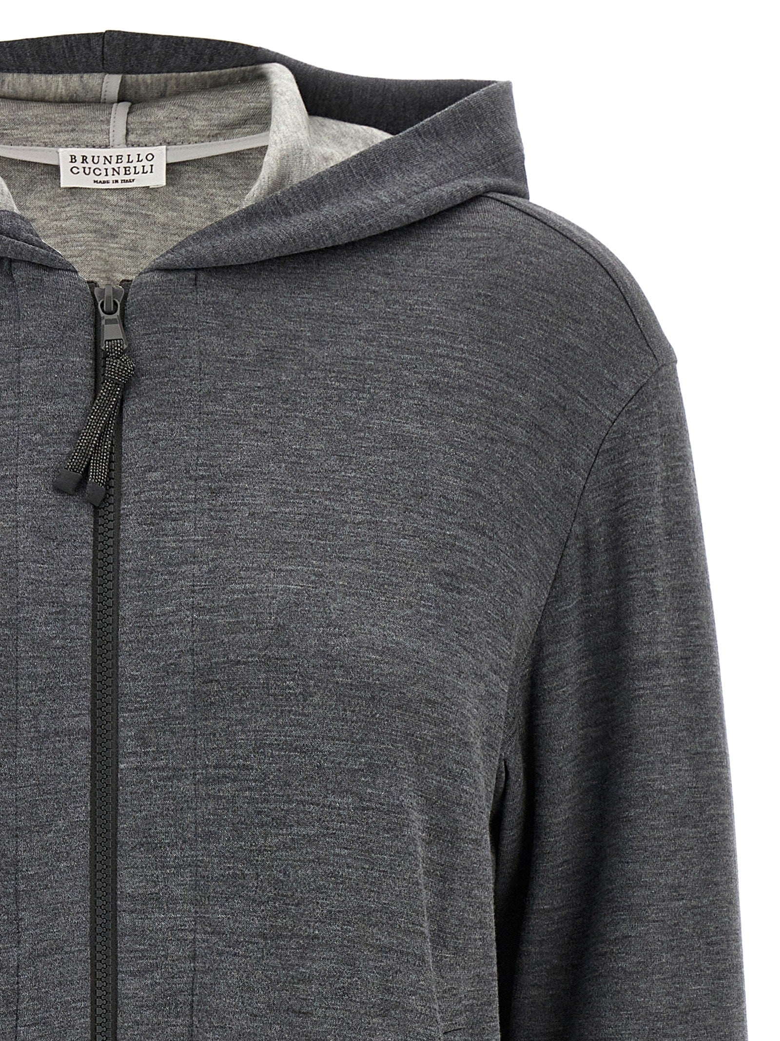 BRUNELLO CUCINELLI - BRUNELLO CUCINELLI - ’Precious Zipper Pull’ Hoodie - Women’s Sweatshirts