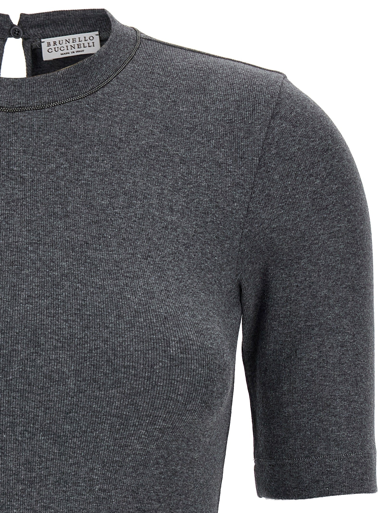 BRUNELLO CUCINELLI - BRUNELLO CUCINELLI - Monile ribbed T-shirt - Women’s Tops