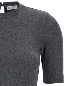 BRUNELLO CUCINELLI - BRUNELLO CUCINELLI - Monile ribbed T-shirt - Women’s Tops
