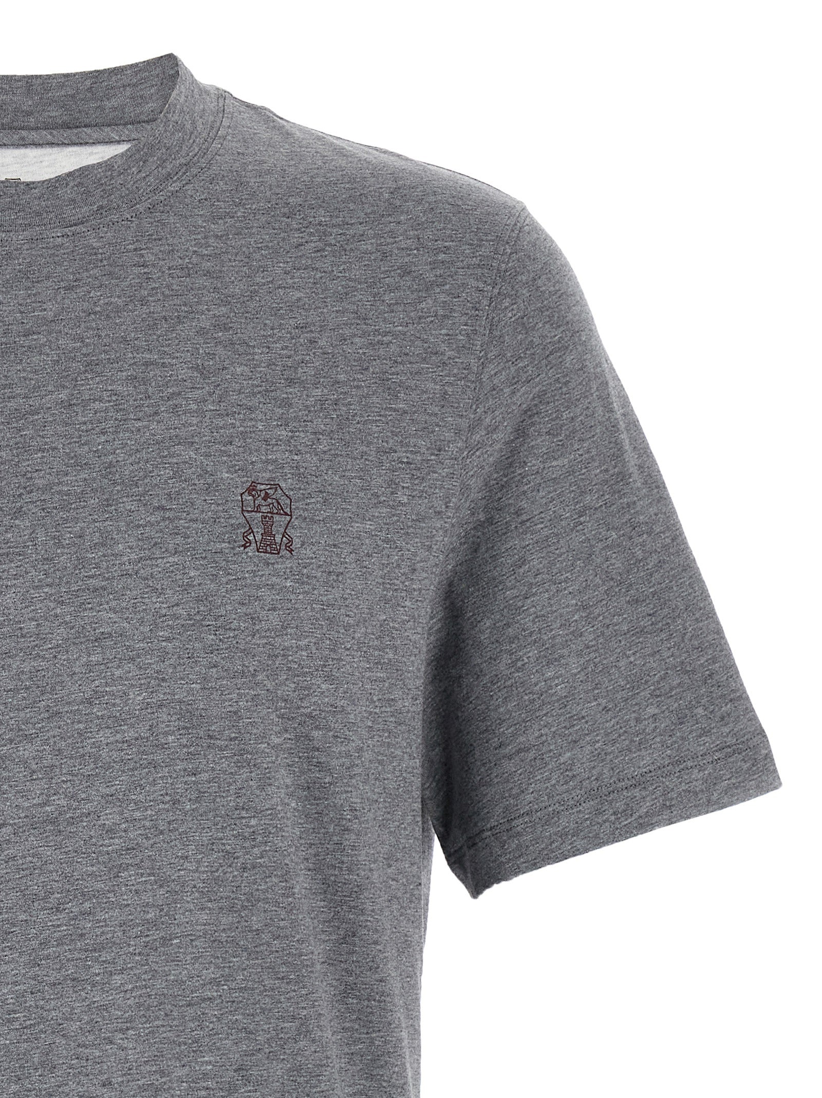 BRUNELLO CUCINELLI - BRUNELLO CUCINELLI - Logo print T-shirt - Men’s Tops