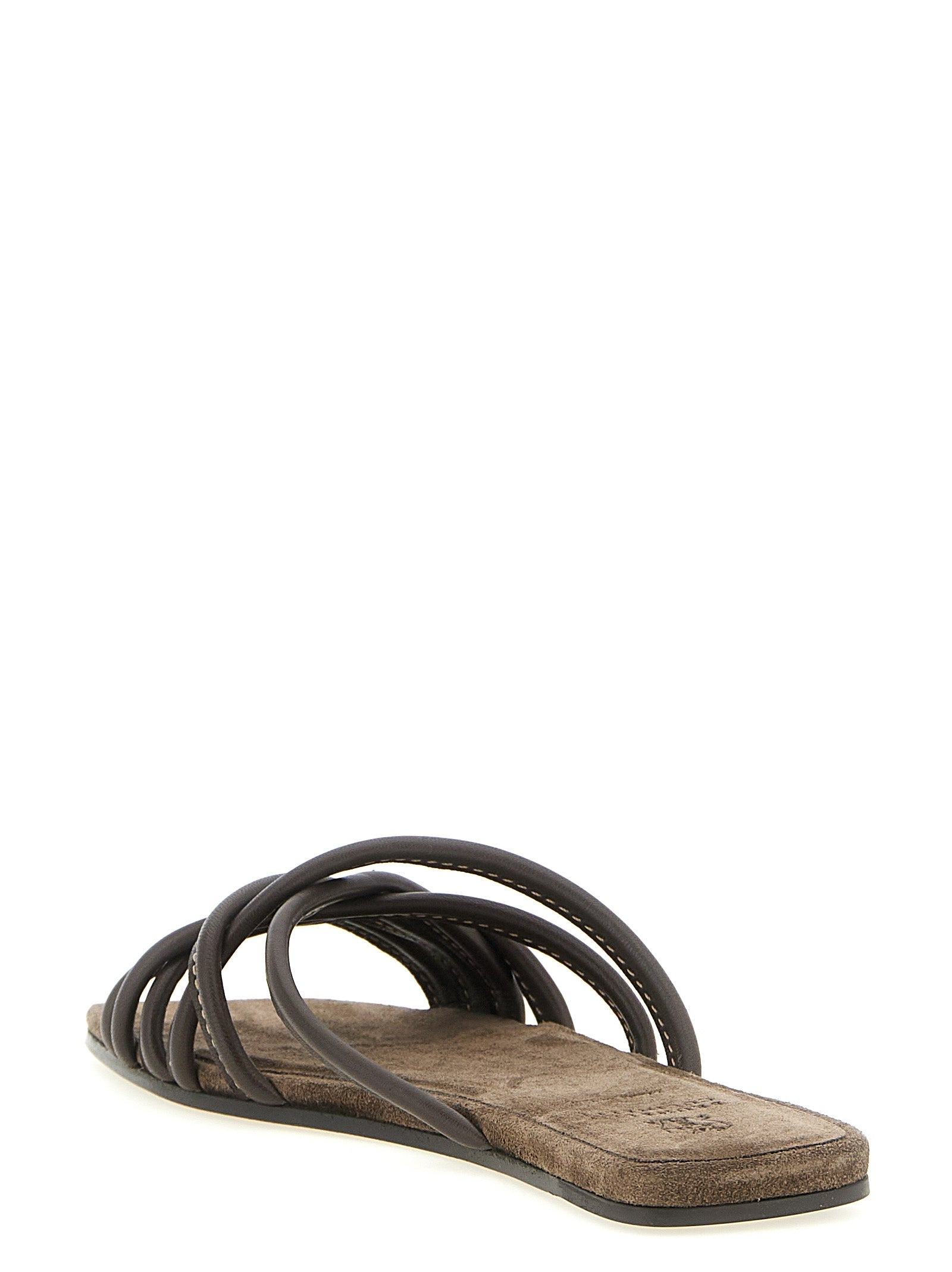 BRUNELLO CUCINELLI - BRUNELLO CUCINELLI - Leather slides - Women’s Shoes