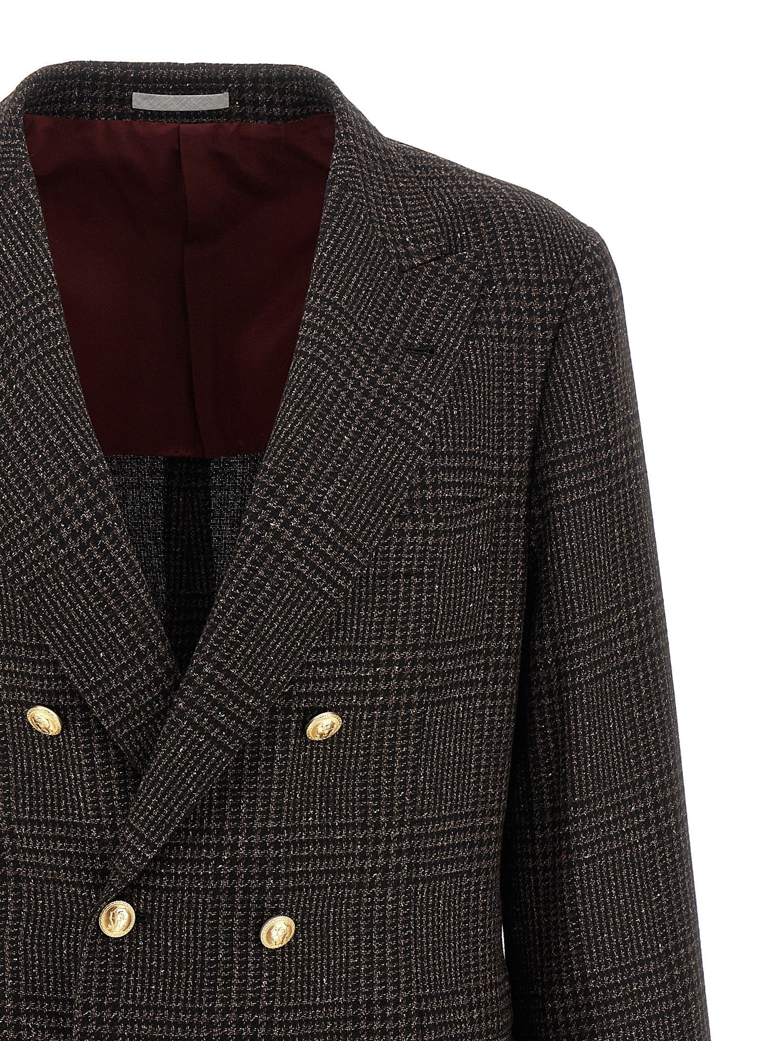 BRUNELLO CUCINELLI - BRUNELLO CUCINELLI - Prince of Wales blazer - Men’s Clothing