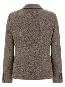 BRUNELLO CUCINELLI - BRUNELLO CUCINELLI - Double-breasted silk blend blazer - Women’s Clothing