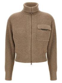 BRUNELLO CUCINELLI - BRUNELLO CUCINELLI - ’Shiny Flap Detail’ cropped cardigan - Women’s Knitwear