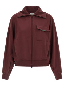 BRUNELLO CUCINELLI - BRUNELLO CUCINELLI - ’Shiny Flap Detail’ sweatshirt - Women’s Sweatshirts