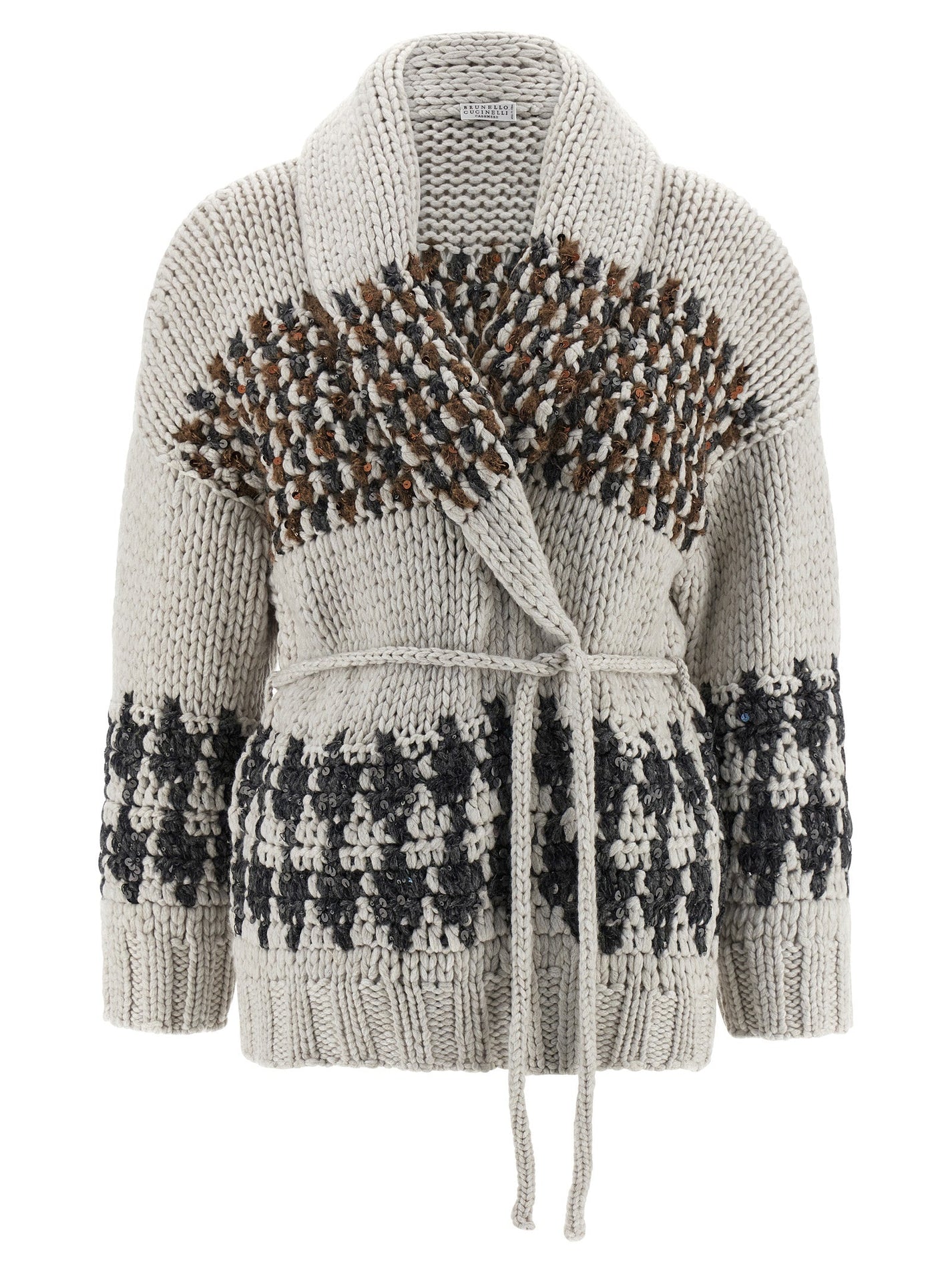 BRUNELLO CUCINELLI - BRUNELLO CUCINELLI - ’OPERA Prince of Wales’ cardigan - Women’s Knitwear