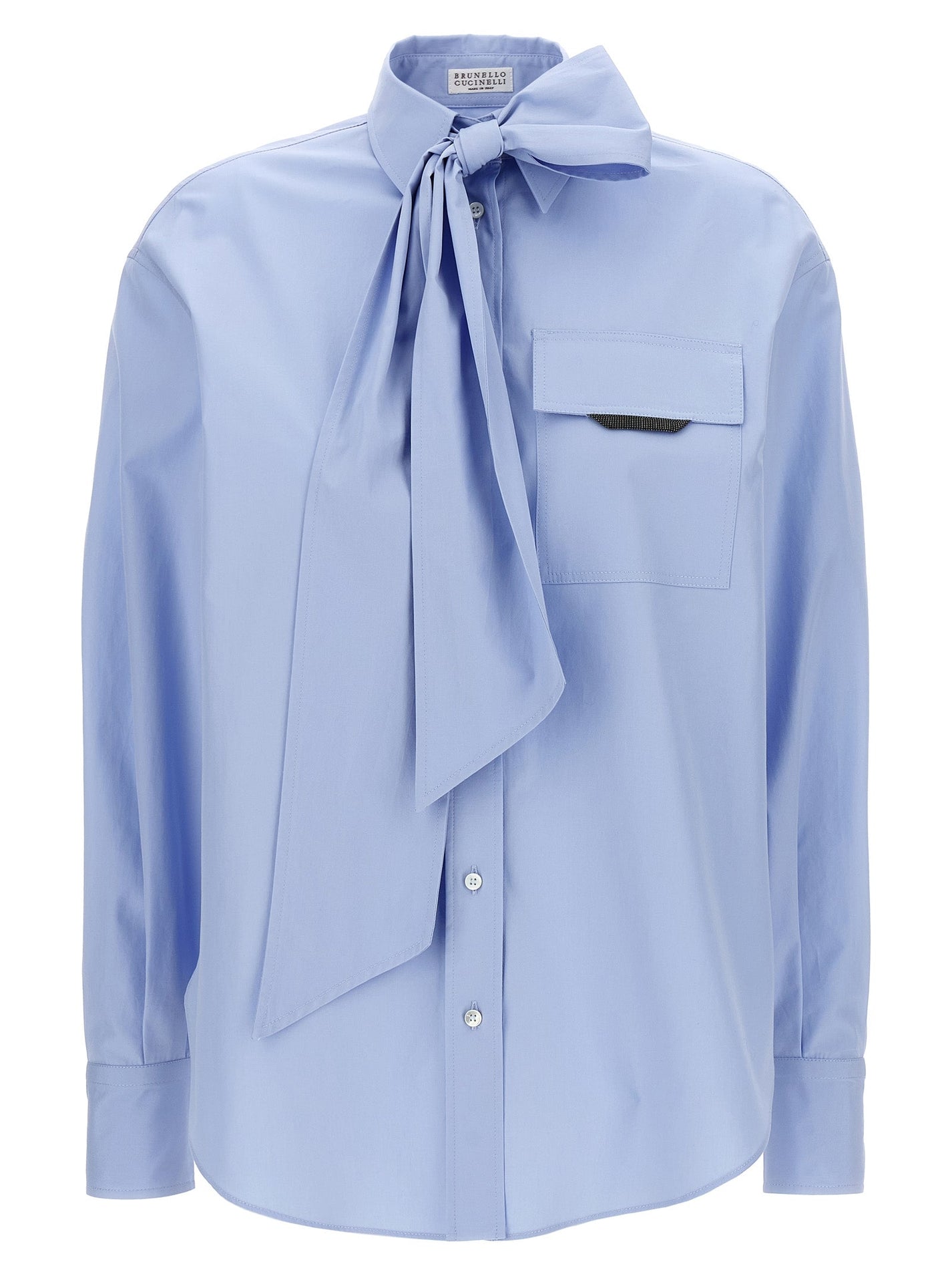 BRUNELLO CUCINELLI - BRUNELLO CUCINELLI - ’Shiny Flap Detail’ shirt - Women’s Tops
