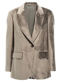 BRUNELLO CUCINELLI - BRUNELLO CUCINELLI - Single-breasted chenille blazer - Women’s Clothing
