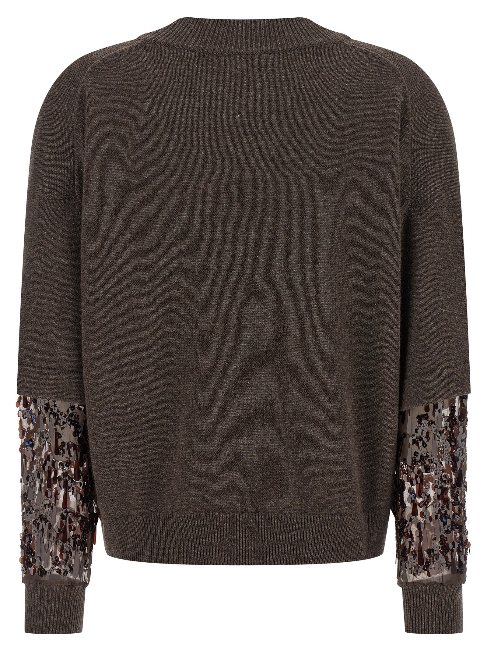 BRUNELLO CUCINELLI - BRUNELLO CUCINELLI - Sequin sleeve sweater - Women’s Knitwear