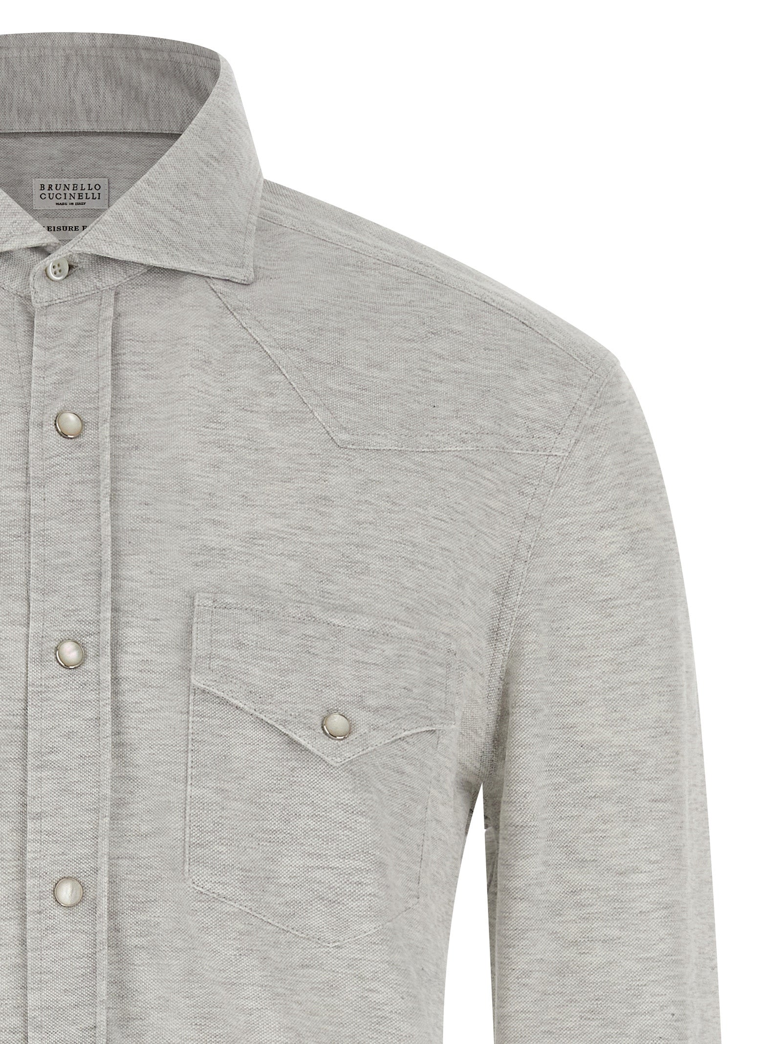 BRUNELLO CUCINELLI - BRUNELLO CUCINELLI - Piqué cotton shirt - Men’s Tops
