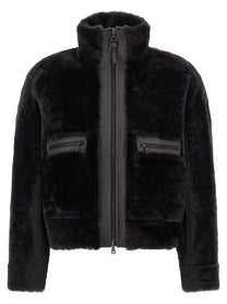 BRUNELLO CUCINELLI - BRUNELLO CUCINELLI - ’Shiny Zipper Pull’ shearling jacket - Women’s Outerwear
