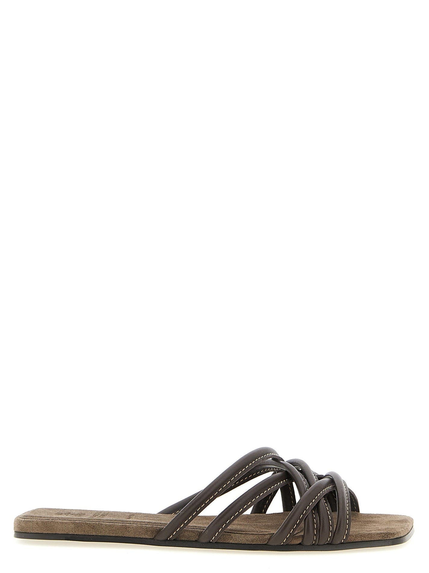 BRUNELLO CUCINELLI - BRUNELLO CUCINELLI - Leather slides - Women’s Shoes