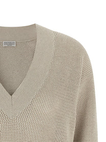BRUNELLO CUCINELLI - BRUNELLO CUCINELLI - Openwork sweater - Women’s Knitwear